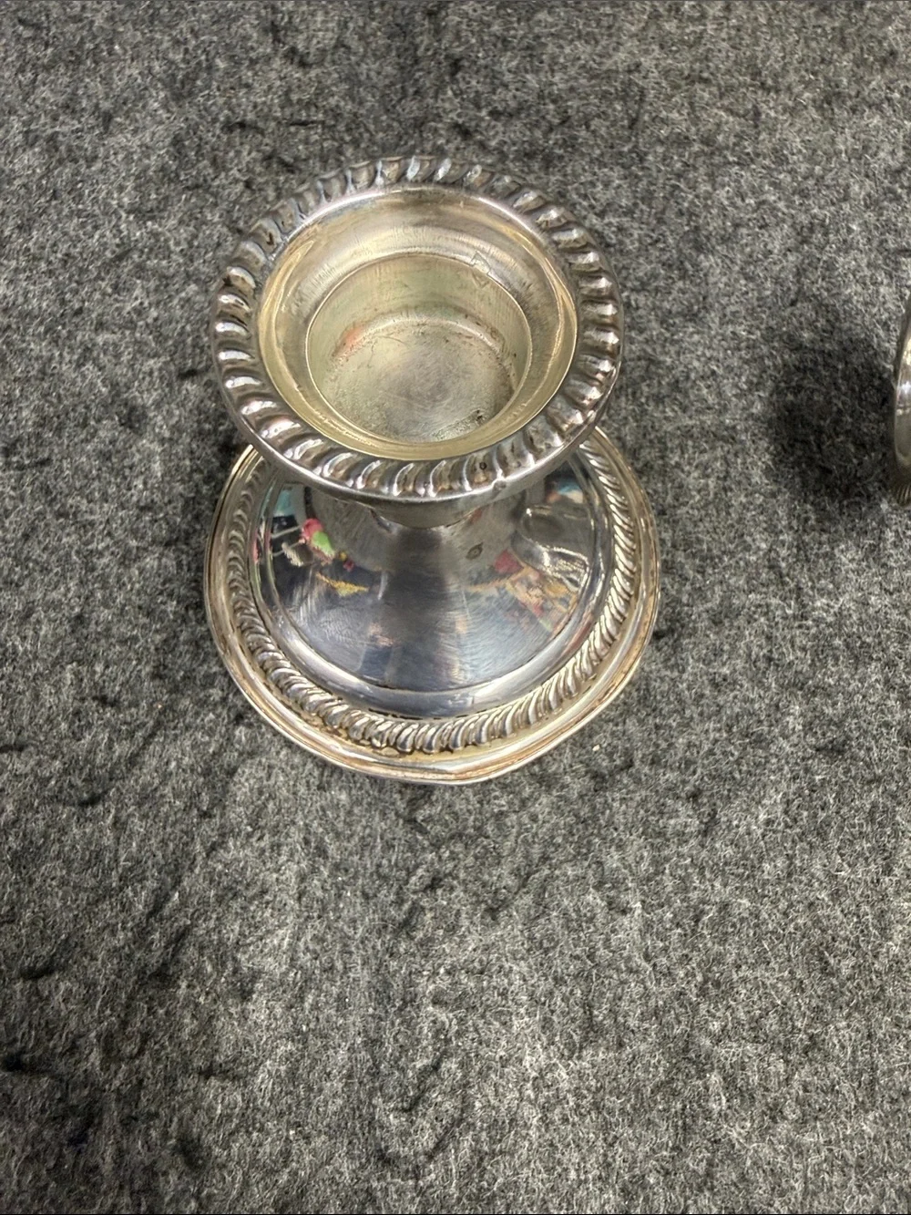Sterling-Style Silver Candlestick Pair - Silver Home Accent